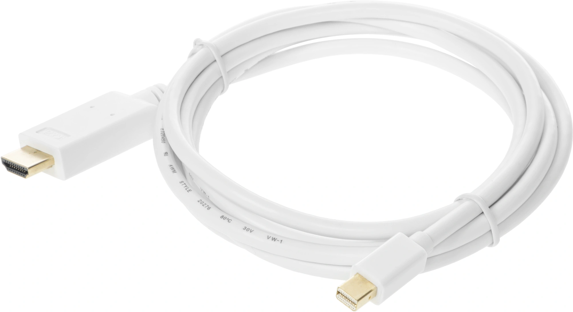 Кабель аудио-видео Buro 1.2v miniDisplayport (m)/HDMI (m) 2м. позолоч.конт. белый (BHP MDPP-HDMI-2)