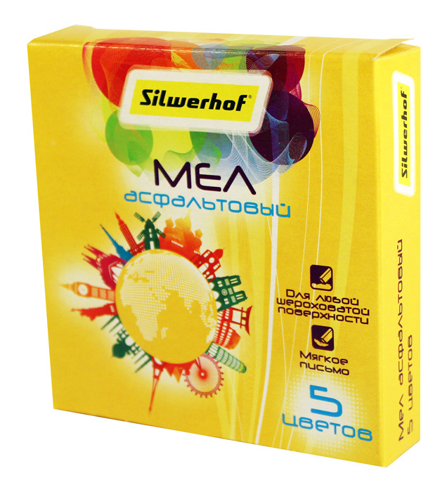 Мел цветной Silwerhof 882087-05 Солнечная коллекция  асфальт. 5цв. картон.коробка