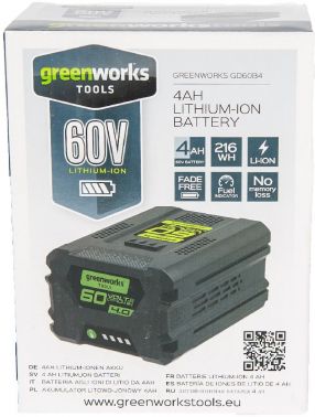 Батарея аккумуляторная Greenworks G60B4 60В 4Ач Li-Ion (2918407)