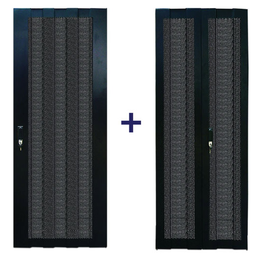 Комплект дверей TWT (TWT-CBB-DR42-8x-S-P1) 42U. 800 мм. черный. Передняя. задняя - перфорированные