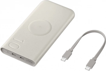 Мобильный аккумулятор Samsung EB-U2510 10000mAh 25W 3A  2xUSB-C  беспров.зар.  бежевый (EB-U2510XUEGRU)