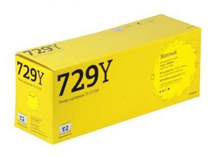 Картридж лазерный T2 TC-C729Y (729Y) TC-C729Y CE312A/Canon 729Y желтый (1000стр.) для Canon i-Sensys 7010C с чипом HP LJ Pro CP1025
