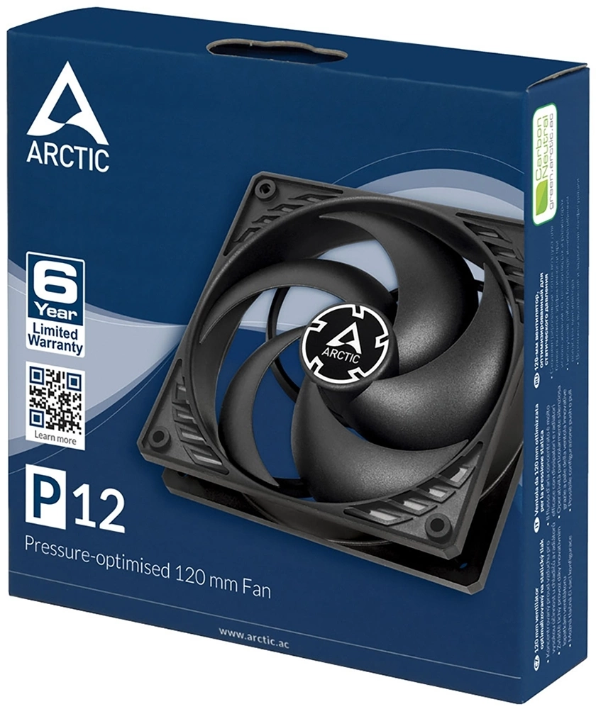 Вентилятор корпусной ARCTIC Cooling P12 (black/black) - retail (ACFAN00118A) RTL {72} (701372)