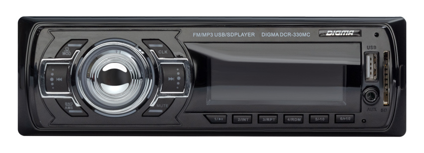 Digma <DCR-330MC> Автомагнитола (1DIN,  4x45W,  FM,  USB, SD)