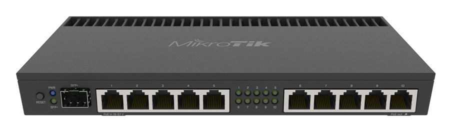 Маршрутизатор MikroTik RouterBOARD 4011iGS+ with Annapurna Alpine AL21400 Cortex A15 CPU (4-cores, 1.4GHz per core), 1GB RAM, 10xGbit LAN, 1xSFP+ port, RouterOS L5, desktop case, rackmount ears, PSU