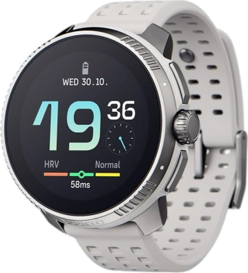 Смарт-часы Suunto Race 1.43" AMOLED корп.серый/серебристый рем.бежевый разм.брасл.:M/L (SS050931000)