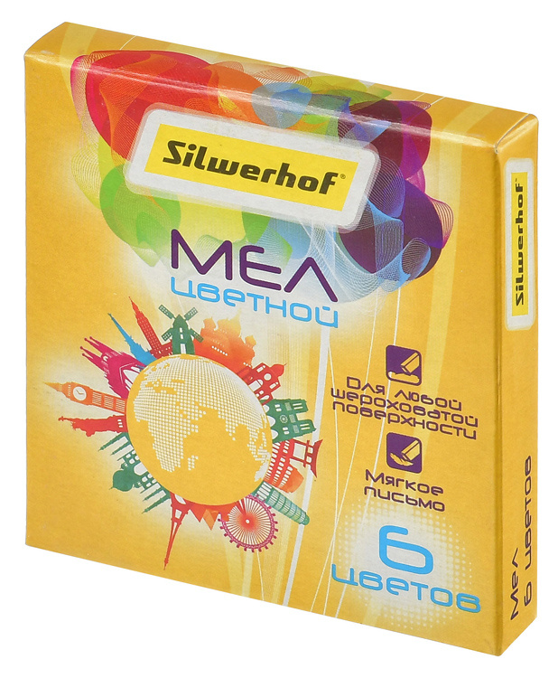 Мел цветной Silwerhof 882086-06 Солнечная  коллекция 6цв. картон.коробка