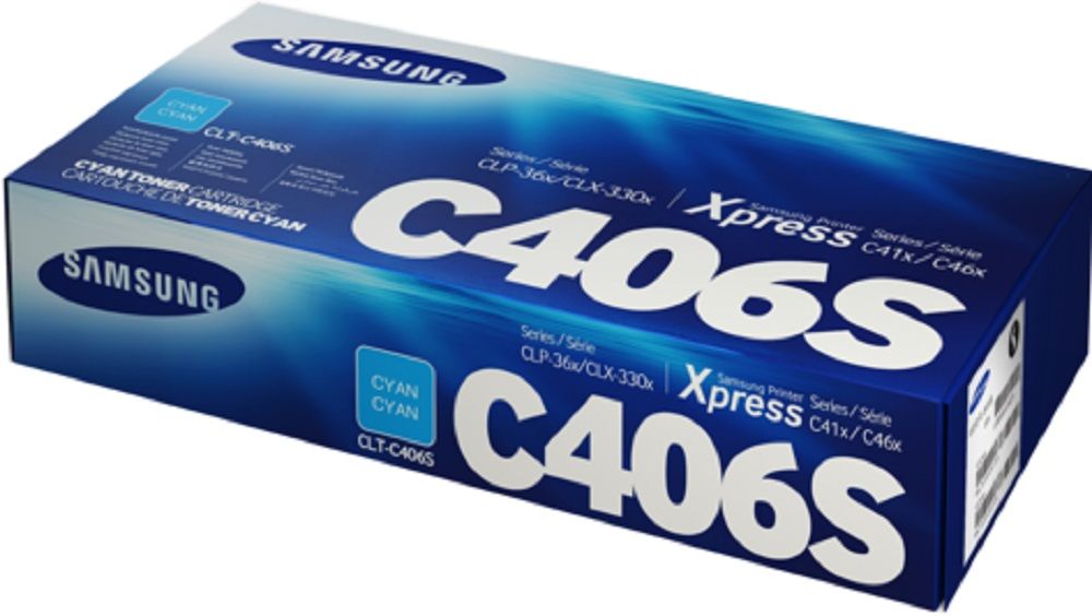 Картридж лазерный SAMSUNG CLT-C406S/ ST986A голубой для Samsung CLP-360/365/CLX-3300/3305 (1000стр.)