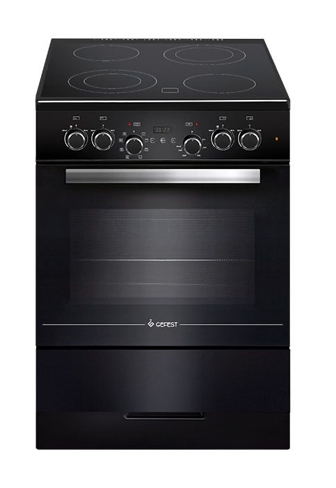 Плита электрическая Gefest ЭП Н Д 6560-03 0057 черный, конфорок 4 электрических, духовка 55 л, 60 см x 85 см x 60 см