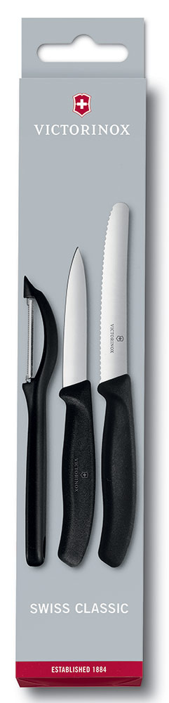 Набор ножей кухон. Victorinox Swiss Classic Paring 6.7113.31 компл.:3предм. черный европодвес