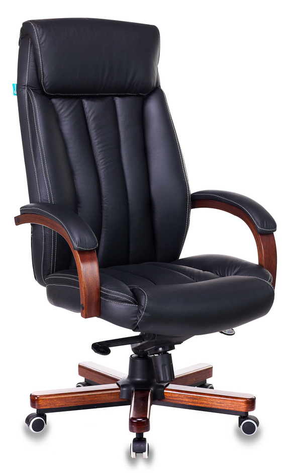 (Поврежденная упаковка) Кресло руководителя Бюрократ T-9922WALNUT/BLACK черный кожа крестовина дерево