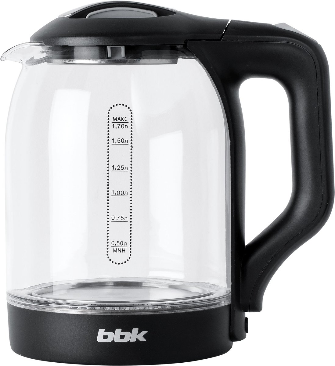 Чайник электрический BBK EK1724G 1.7л. 2200Вт черный корпус: стекло/пластик