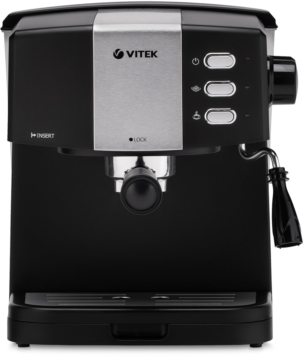Кофеварка рожковая VITEK VT-1523, 1.5 л, черный/серебристый (VT-1523)