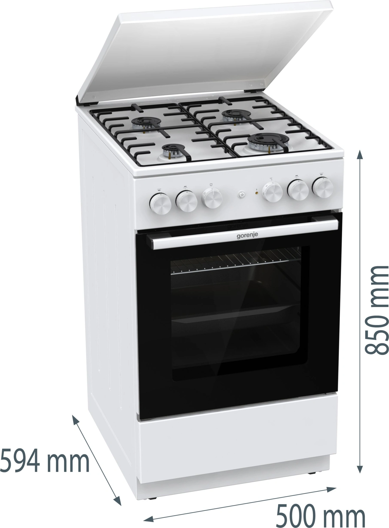 Плита Комбинированная Gorenje GK5A22WH белый (металлическая крышка) реш.сталь