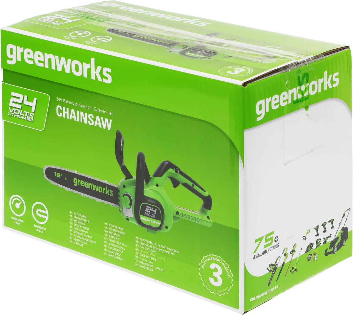 Цепная пила Greenworks GD24CS30K2 аккум. дл.шины:12" (30cm) 1аккум. 2Ач ЗУ (2007007UA)