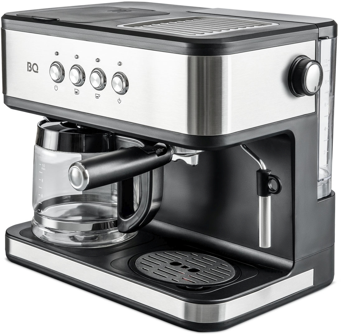 Кофеварка рожковая BQ CM1005 1850Вт нержавеющая сталь/черный