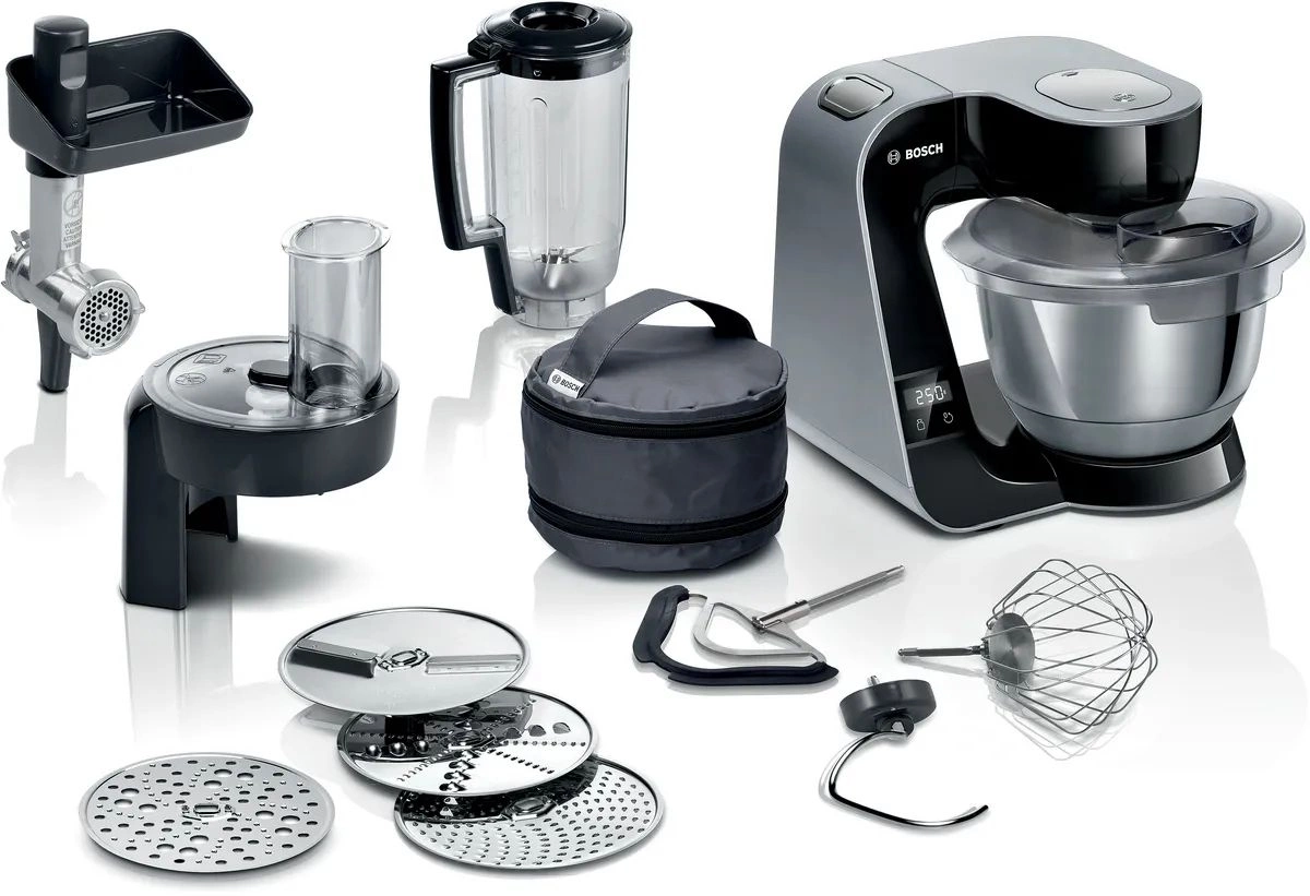 Кухонная машина Bosch Mum5 MUM5X планетар.вращ. 1000Вт черный/серый
