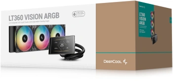 Система водяного охлаждения Deepcool LT360 Vision ARGB Soc-AM5/AM4/1200/1700/1851 черный 4-pin 33.66dB Al LCD 350W 1768gr Ret (R-LT360VISION-BKAMMC-G-1)