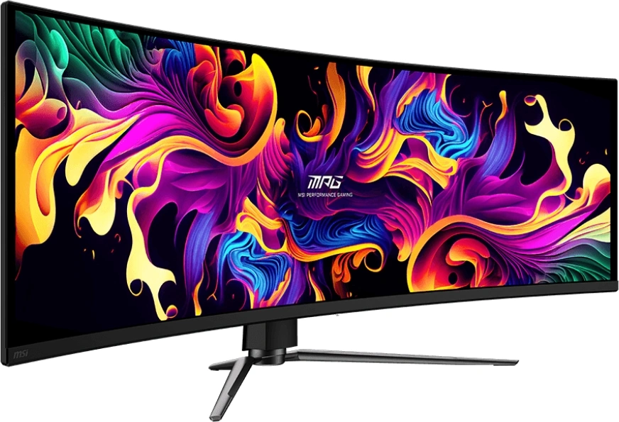 Монитор 49" MSI MPG 491CQPX QD-OLED 5120x1440, 240 Гц, 0.03 мс, 32:9, 250 кд/м², HDMI 2.1, DP 1.4a, 3.5 Jack, USB-C (98 Вт), USB Hub (2x USB 2.0), Adaptive-Sync, изогнутый экран, черный