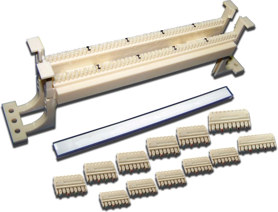 LAN-WS110-50FT Кросс-панель Lanmaster настенная 1HU 50x110 кат. 5е универсальная неэкр. цвет: чёрный с модулями