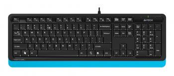 Клавиатура A4Tech FK10 черный/синий USB (FK10 BLUE) кабель 1.5м