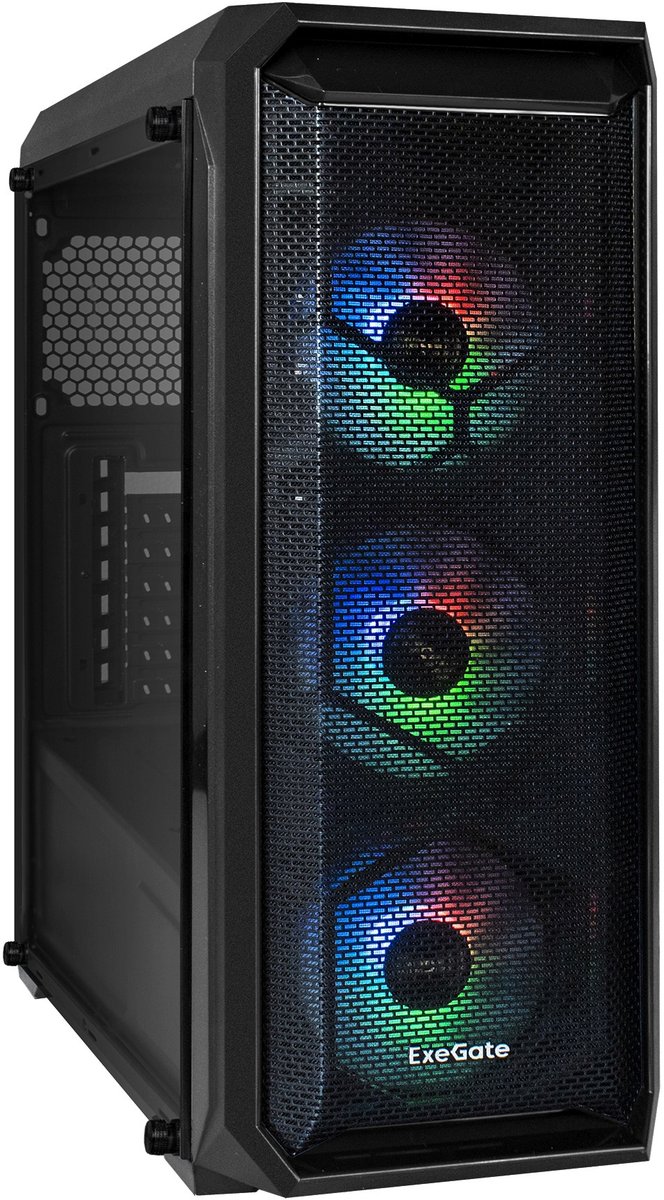 Корпус Exegate i3 Neo черный без БП ATX 3x120mm 2xUSB2.0 1xUSB3.0 audio bott PSU