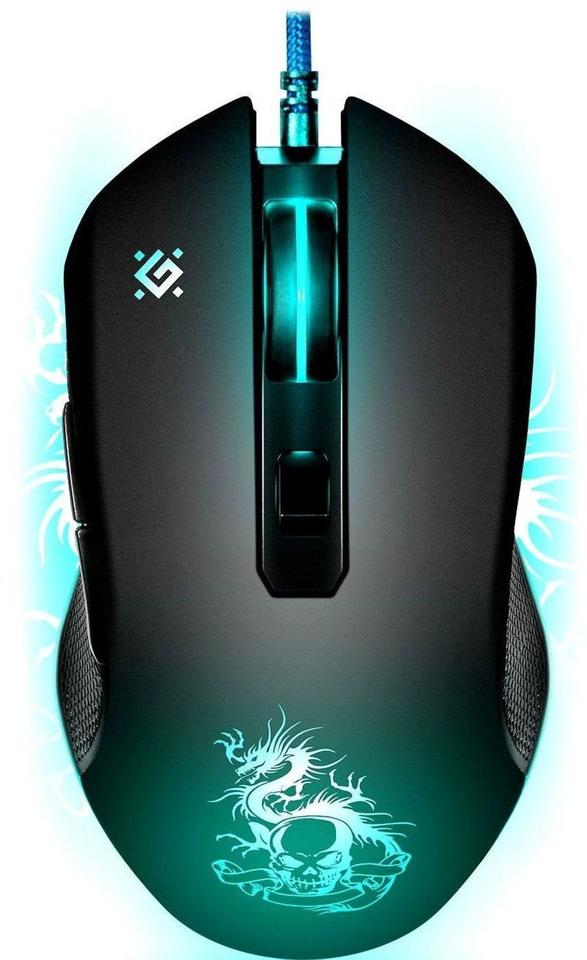 52090 - Мышь проводная игровая оптическая Defender Sky Dragon GM-090L (черный),USB, 6 кн. + колесо, 800-3200. Редактор макросов. Эмуляция клавиш клавиатуры. 4 режима разрешения мыши. Широкое прорезиненное колесо прокрутки шириной 8 мм с подсветкой, Высокопрочный долговечный кабель, 2 дополнительные...