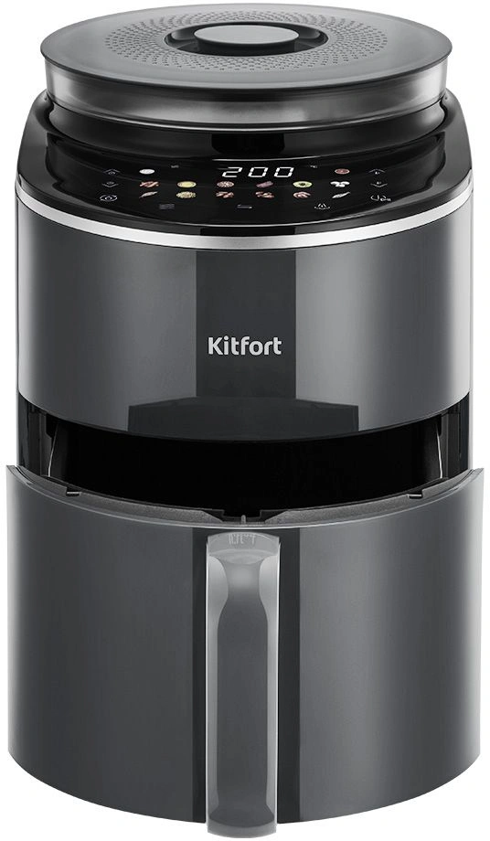 Аэрогриль Kitfort КТ-8155 черный, 1500 Вт, 4.5 л, сенсор, 14 программ