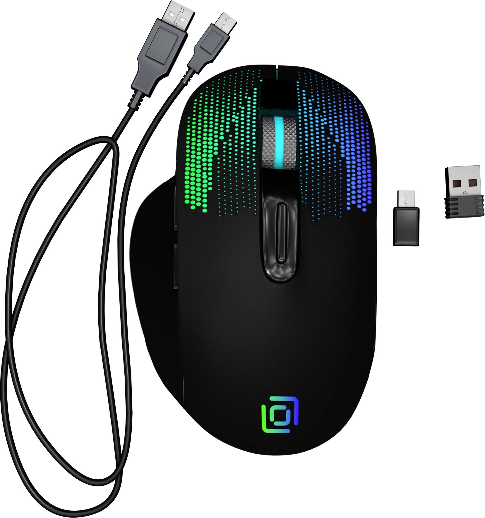 Мышь Oklick 636LWC черный оптическая (1600dpi) беспроводная USB/USB-C для ноутбука (6but) [1158065]