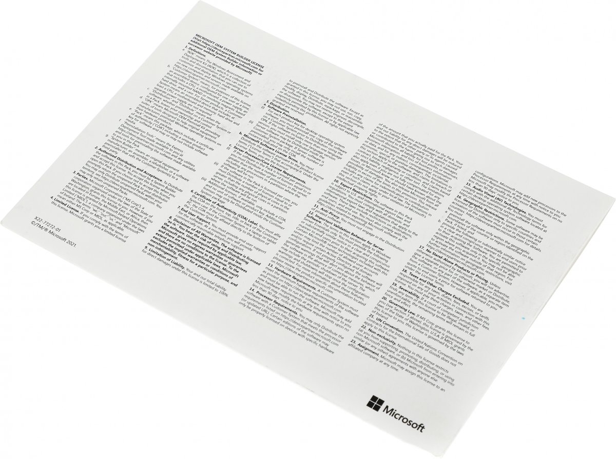 Программное обеспечение Microsoft Операционная система Windows 11 Professional 64-bit English Int 1pk DSP OEI DVD лицензия с COA и носителем информации (FQC-10528)