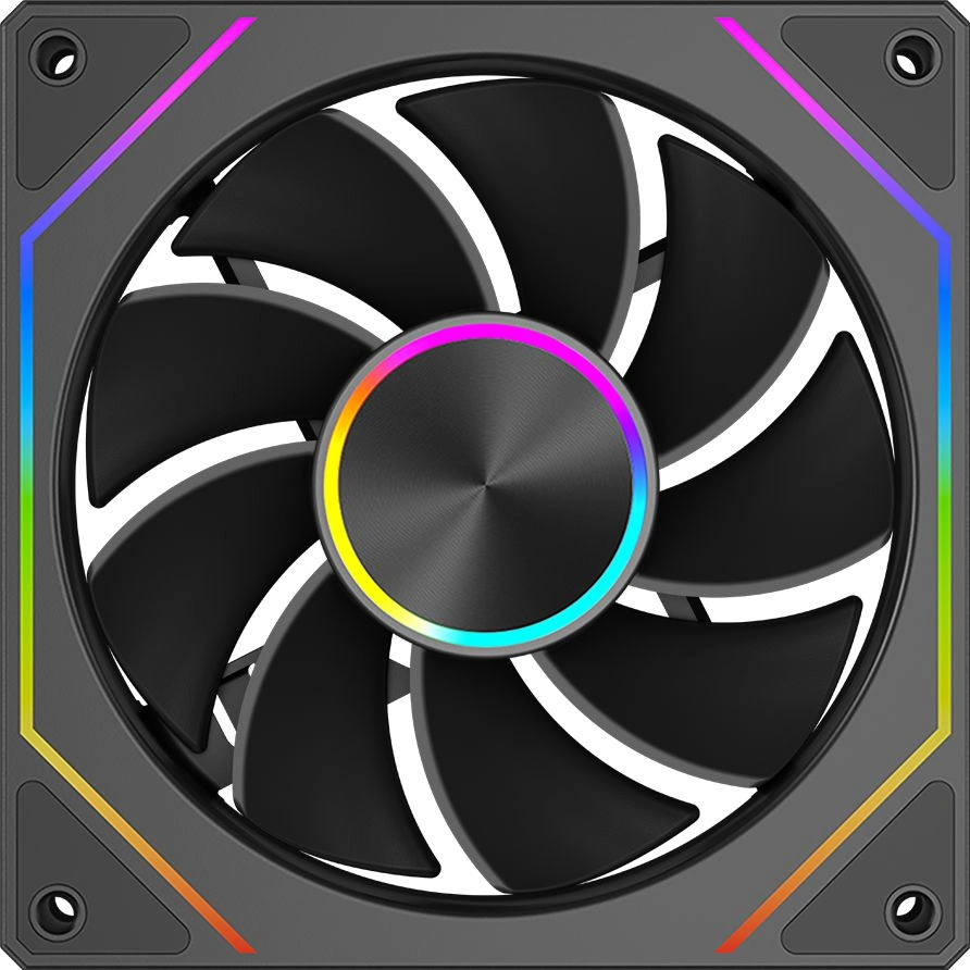 Кулер для корпуса/ Case Cooler PCCooler FG120R ARGB BK Reverse (120x120x25mm, 4-pin PWM, ARGB, 54CFM, 28.4dBA, 1800RPM, Black)
