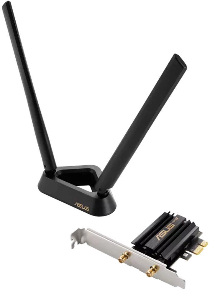 ASUS PCE-AXE59BT (90IG07I0-MO0B00) Адаптер WiFi + Bluetooth 6E PCI-E с 2 внешними антеннами и магнитным основанием