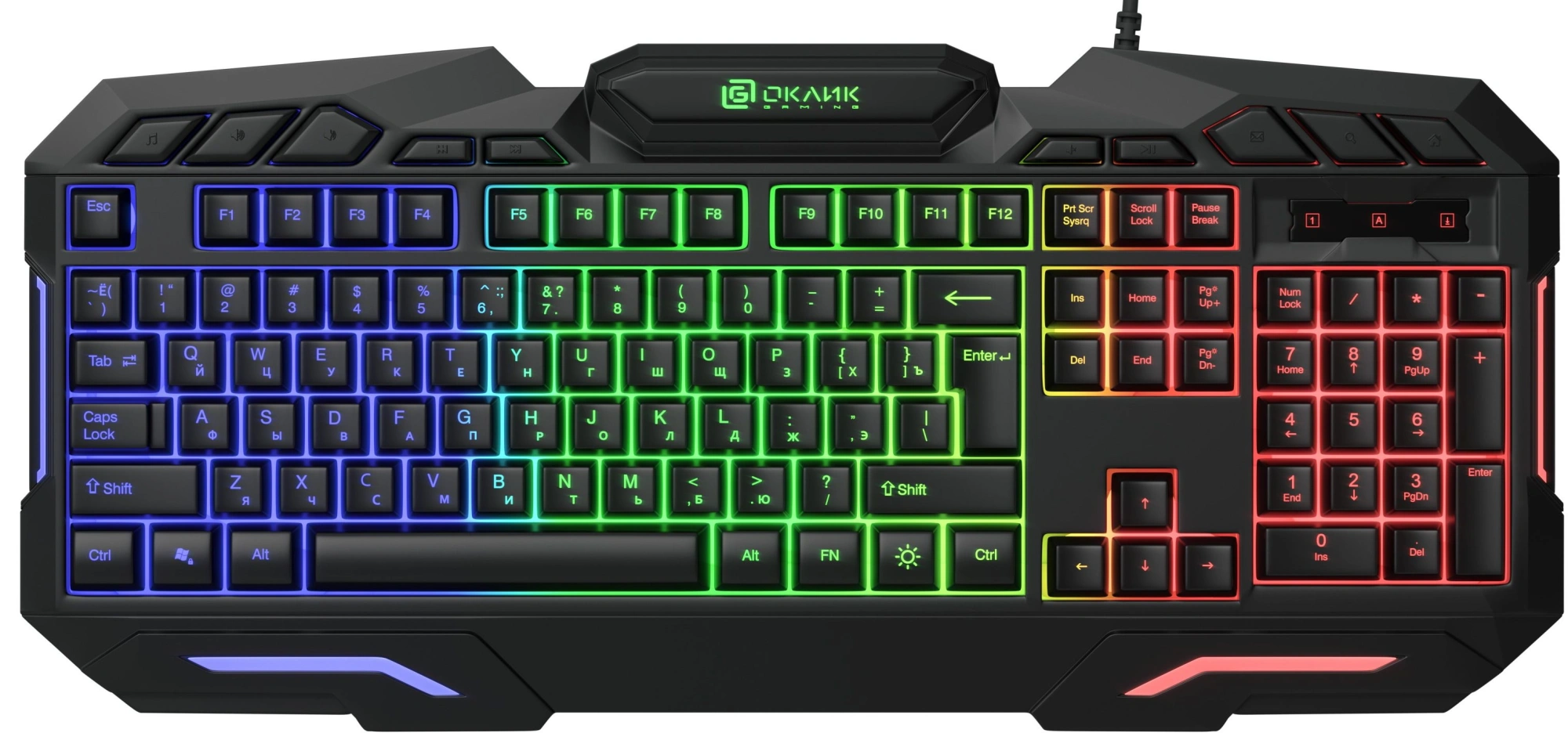 Клавиатура Оклик 700G Dynasty черный USB Multimedia for gamer LED (1061657) кабель 1.6м