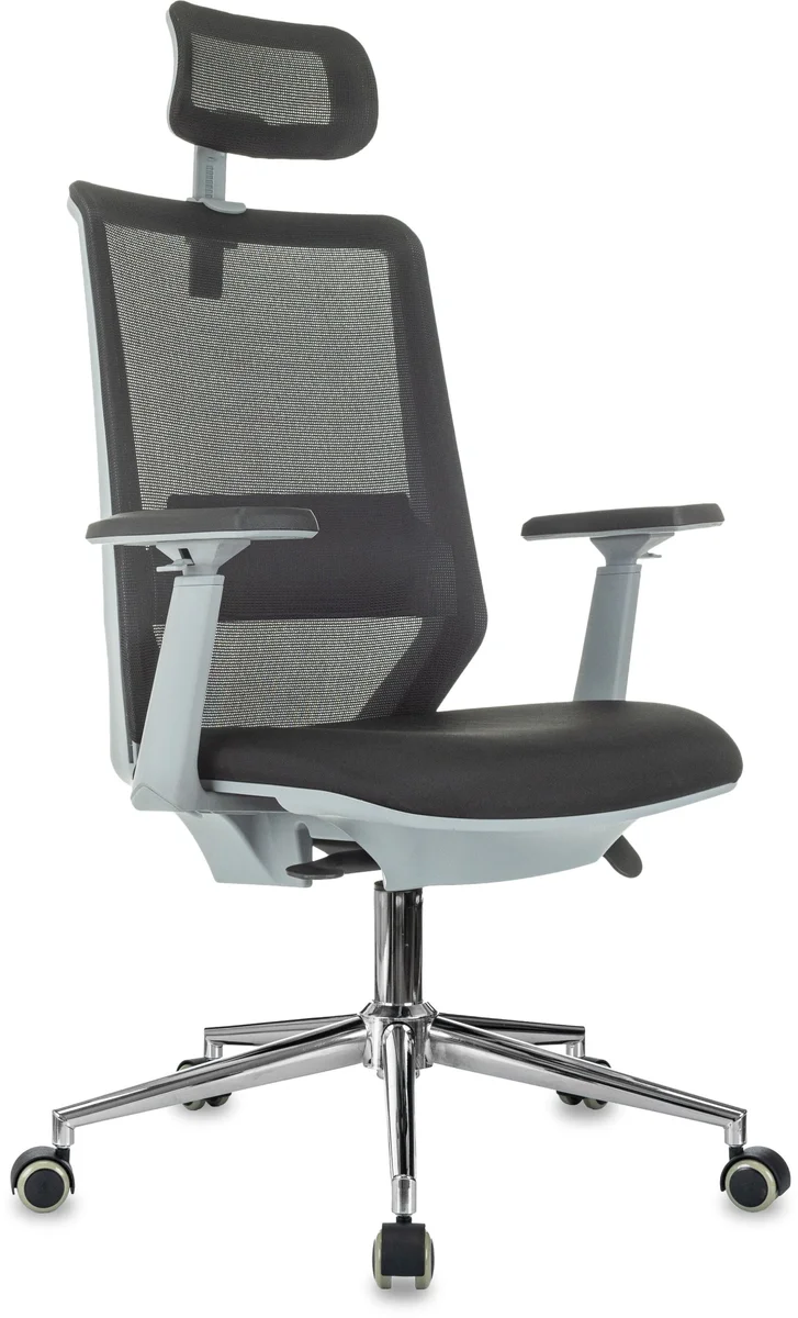 MC-G612N-H/BLACK  Кресло эргономичное Бюрократ MC-G612N-H черный Elastic-102 Neo Black сетка/ткань  с подголов. крестов.