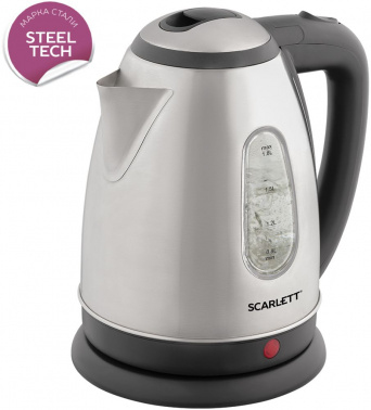 Чайник электрический Scarlett SC-EK21S88 1.8л. 2200Вт черный/серебристый корпус: металл