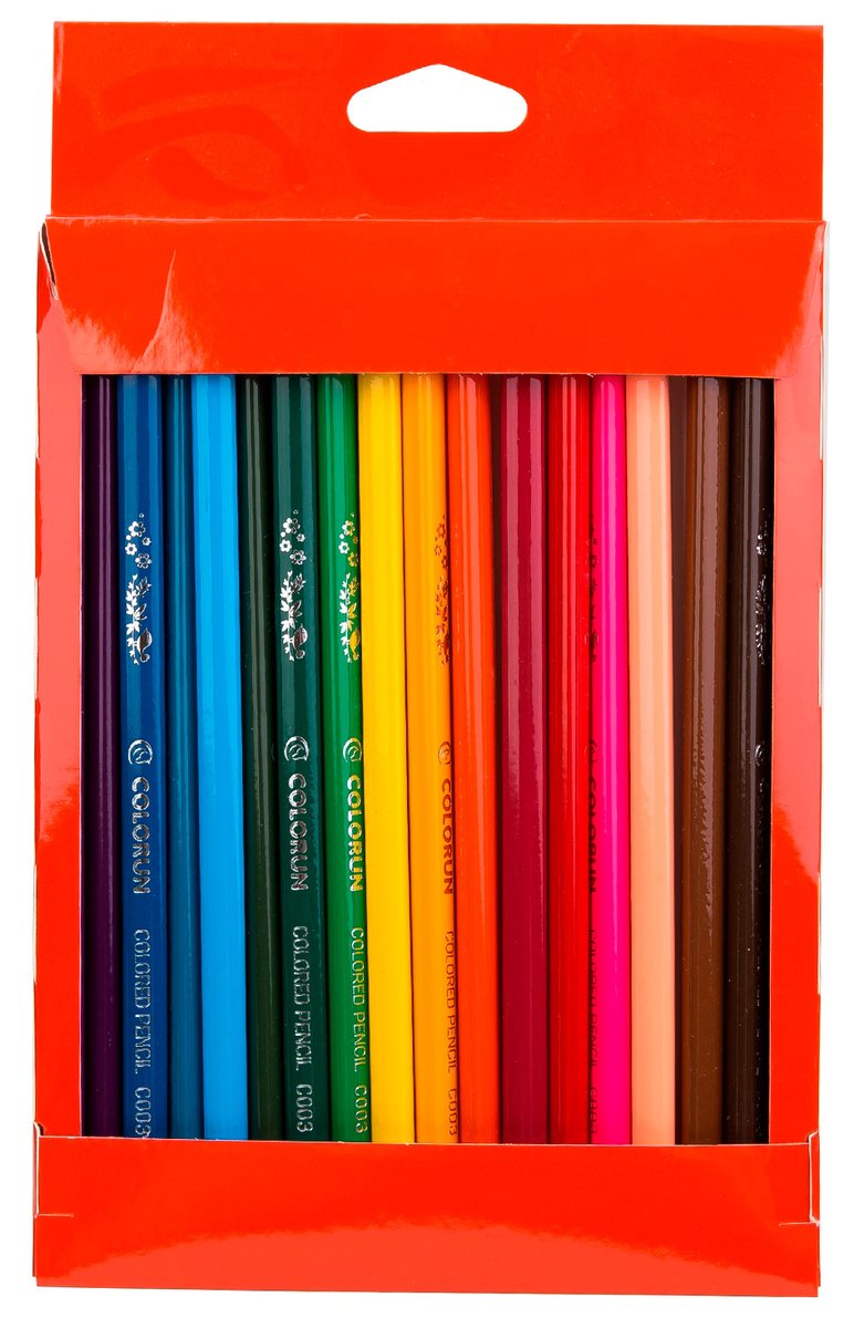 Карандаши цветные Deli EC00310 ColoRun, тополь, 18 цветов, коробка с европодвесом