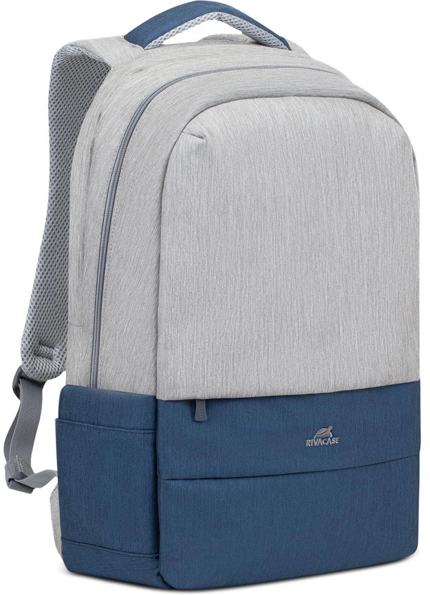Рюкзак для ноутбука Riva 7567 GREY/DARK BLUE, 17.3", полиэстер