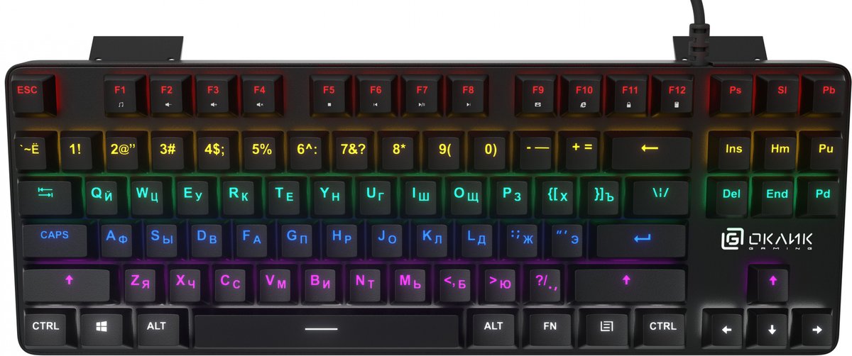 Клавиатура игровая Oklick 969G SHOTGUN механическая черный USB Multimedia for gamer LED [1176616]