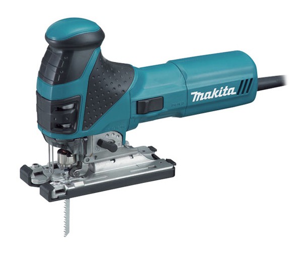 Пилы электрические сабельные, ленточные, Лобзики Makita 4351FCT Лобзик, мощность 720 Вт, 2800 ходов/мин, маятниковый ход, регулировка частоты хода, быстрозажимное крепление пилки, вес 2.40 кг