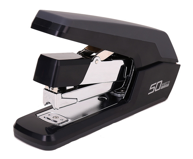 Степлер настольный Deli E0371black Exceed 24/6 26/6 26/8 (50 листов) снижение усилия, черный, 100 скоб, коробка