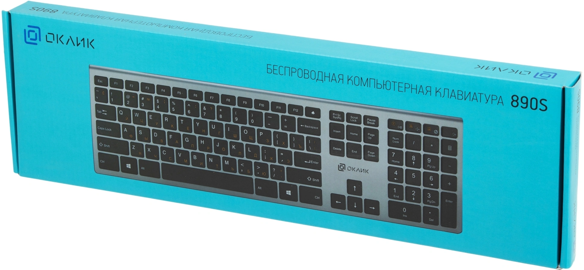Клавиатура Оклик 890S серый USB беспроводная slim (1196549)