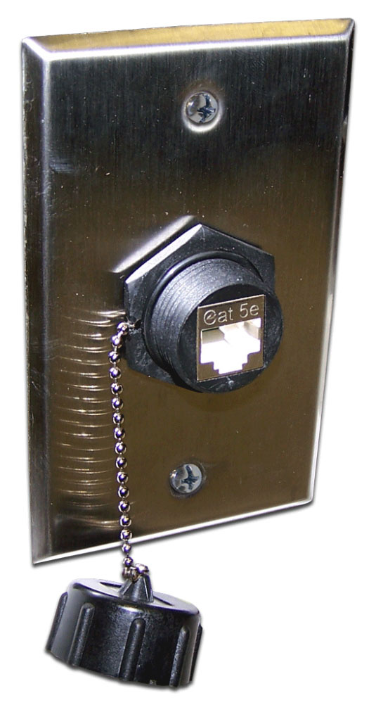 Накладка Lanmaster LAN-WPM-2OK для настенной розетки, 2 порта, нержавеющая сталь
