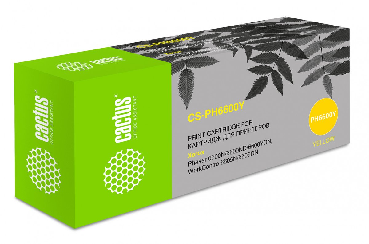 Картридж лазерный Cactus CS-PH6600Y (106R02235) желтый (6000 стр.) для Xerox Phaser 6600/WorkCentre 6605