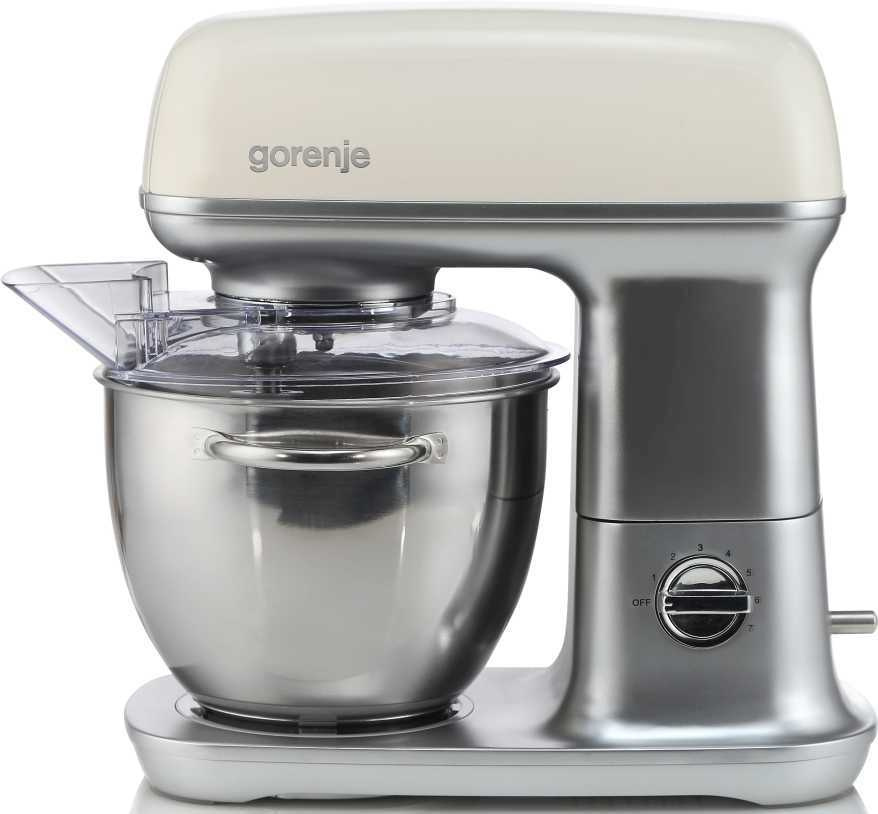 gorenje <MMC1000RL> Миксер планетарный <728253> (1000W, стальная чаша 4.5л,7ск,венчик,крюк,насадка  для  смешивания)
