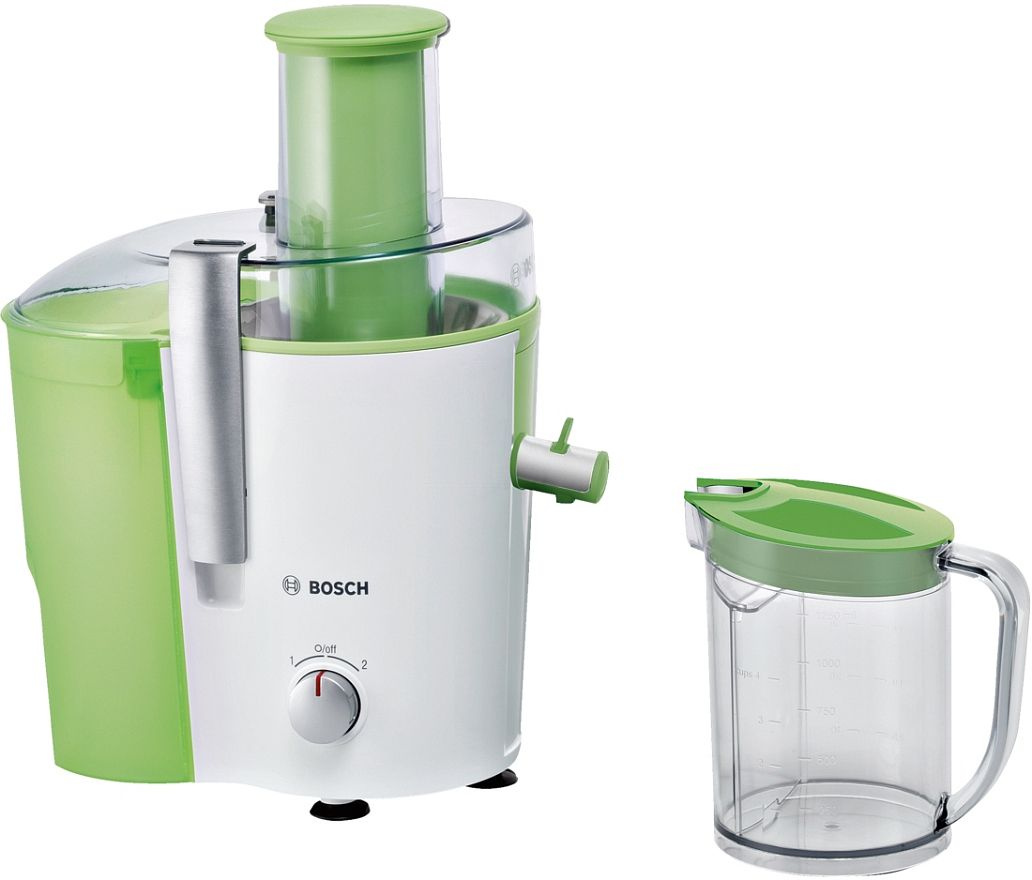 Соковыжималка Bosch MES25G0 универсальная, 700Вт, пластик, белый/зеленый, 2 скорости