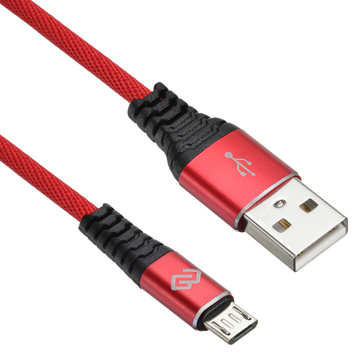 Кабель Digma MICROUSB-1.2M-BRAIDED-R USB (m)-micro USB  (m) 1.2м красный