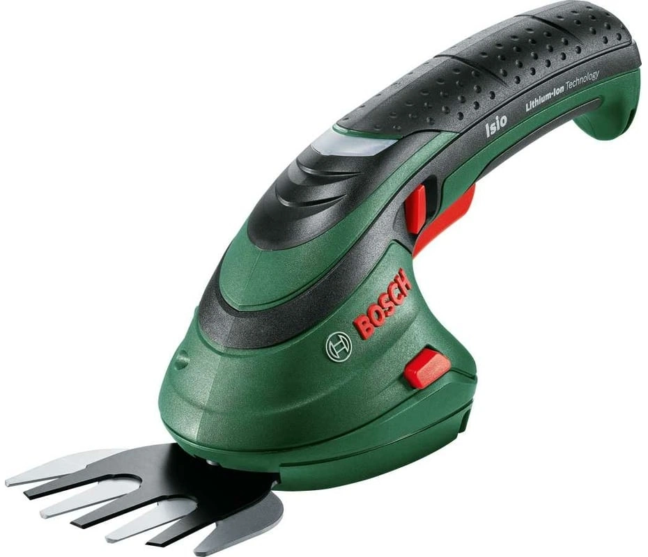 BOSCH ISIO Ножницы для травы аккумуляторные [0600833108] { с насадками для травы и кустов } 