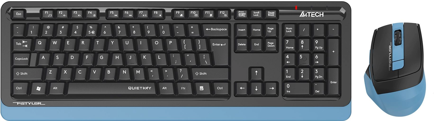 Клавиатура + мышь A4Tech Fstyler FGS1035Q клав:черный/синий мышь:черный/синий USB беспроводная Multimedia (FGS1035Q NAVY BLUE)