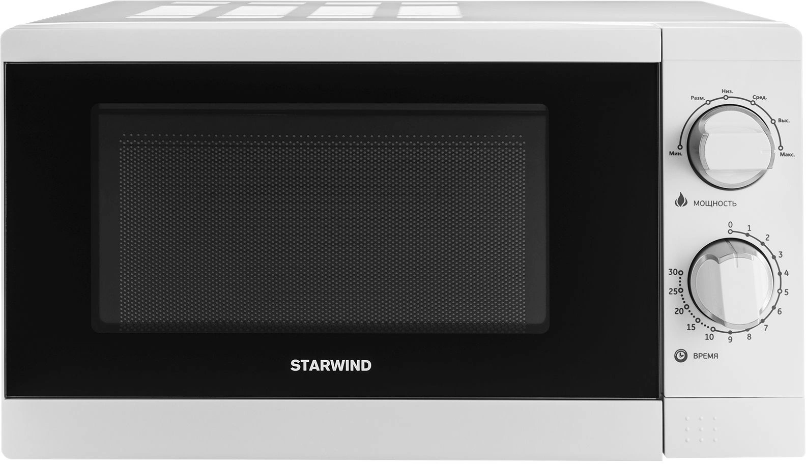 Микроволновая печь StarWind SMW3920 белый, 20 л, 700 Вт, переключатели - поворотный механизм