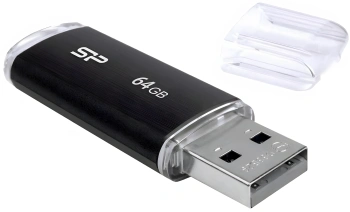 Флеш Диск Silicon Power 64Gb Ultima U02 SP064GBUF2U02V1K USB2.0 черный